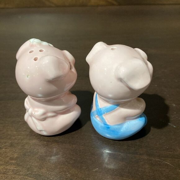 Vintage Hand painted Pig Piglet Salt & Pepper Shakers Set - Picture 7 of 10